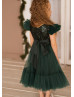 Emerald Sequin Tulle Chic Flower Girl Dress